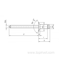 Aluminium/Stainless Steel countersunk open type blind rivets